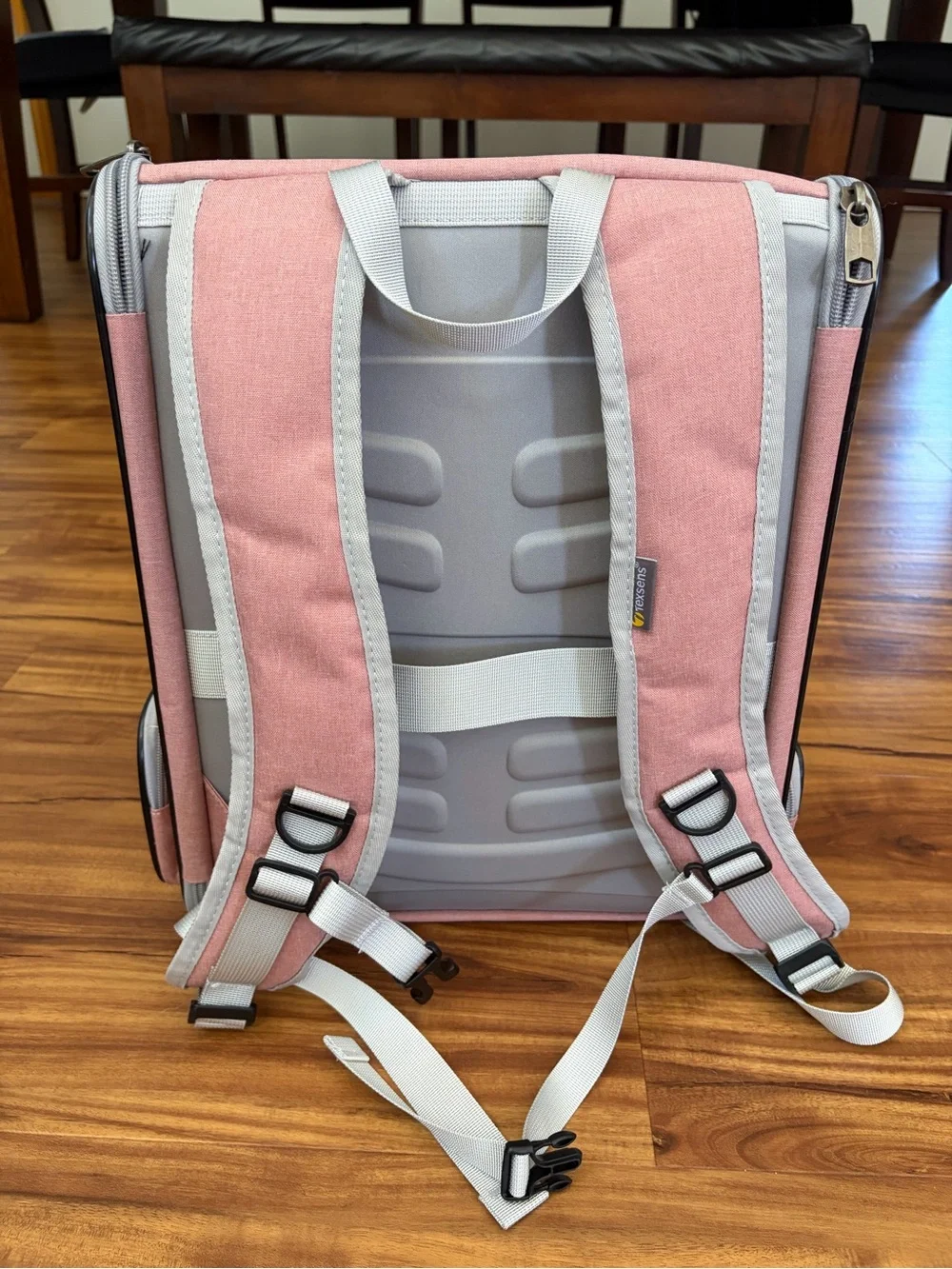 Texsens Pink & Gray Mesh Pet Carrier